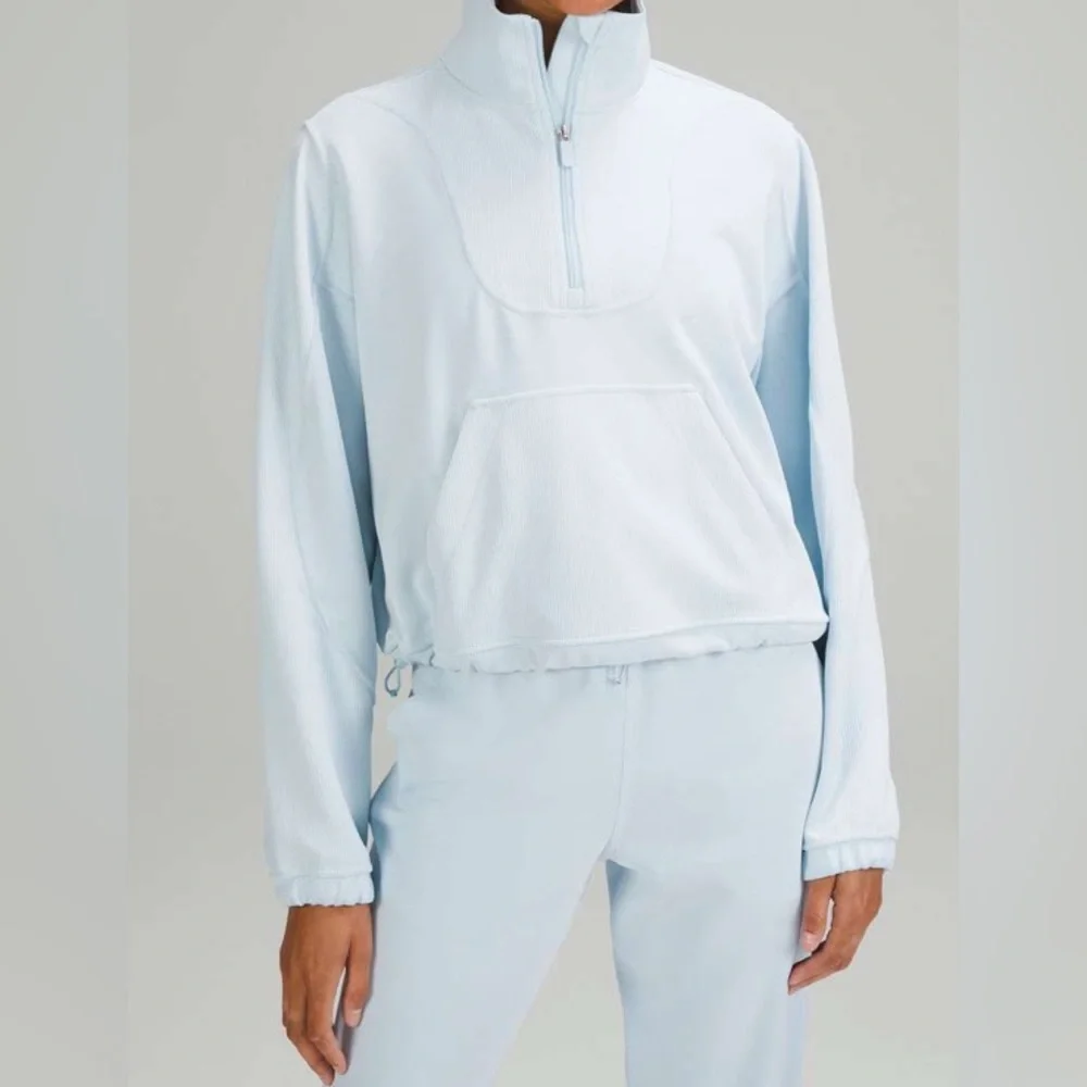 lululemon athletica Light Blue Half-Zip Pullover Hoodie